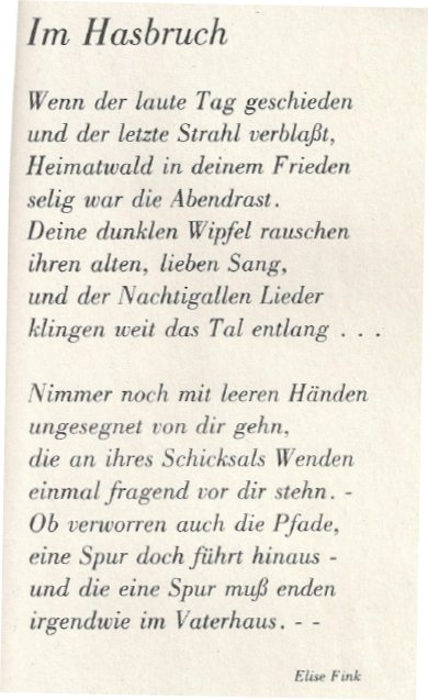 Im Hasbruch Gedicht von Elise Fink